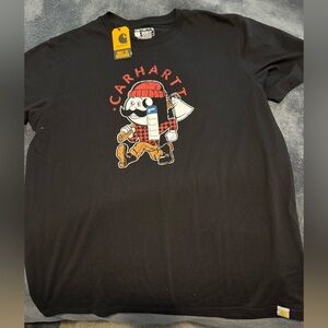 Carhartt Black T-Shirt Lumberjack size large